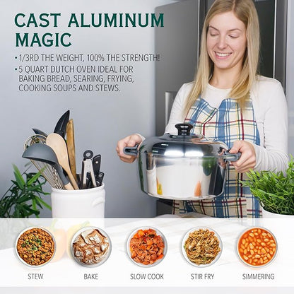 5 Quarts Round Dutch Oven with Lid
